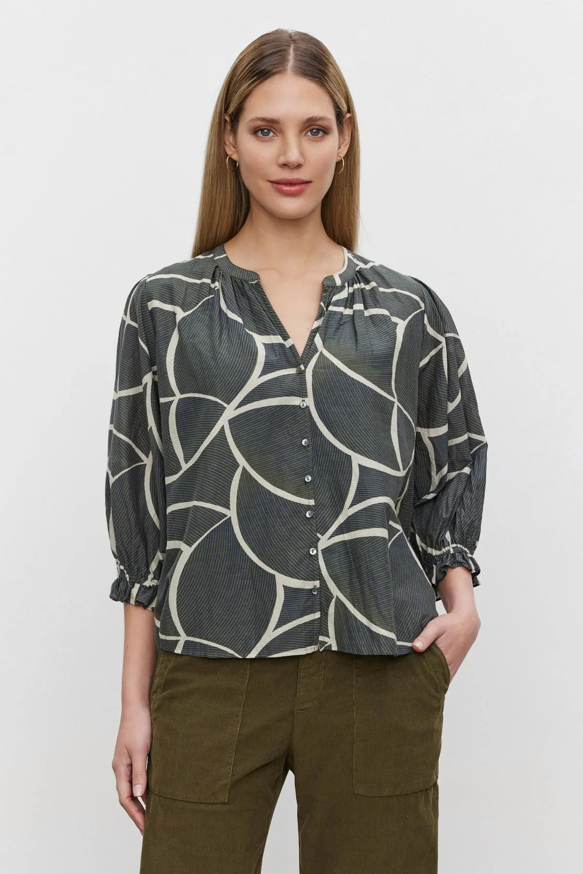 BETTY PRINTED SILK COTTON VOILE TOP