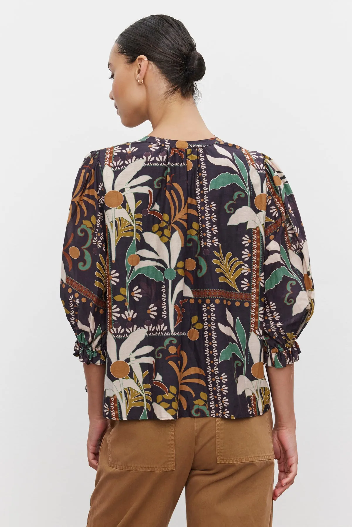 BETTY PRINTED SILK COTTON VOILE TOP