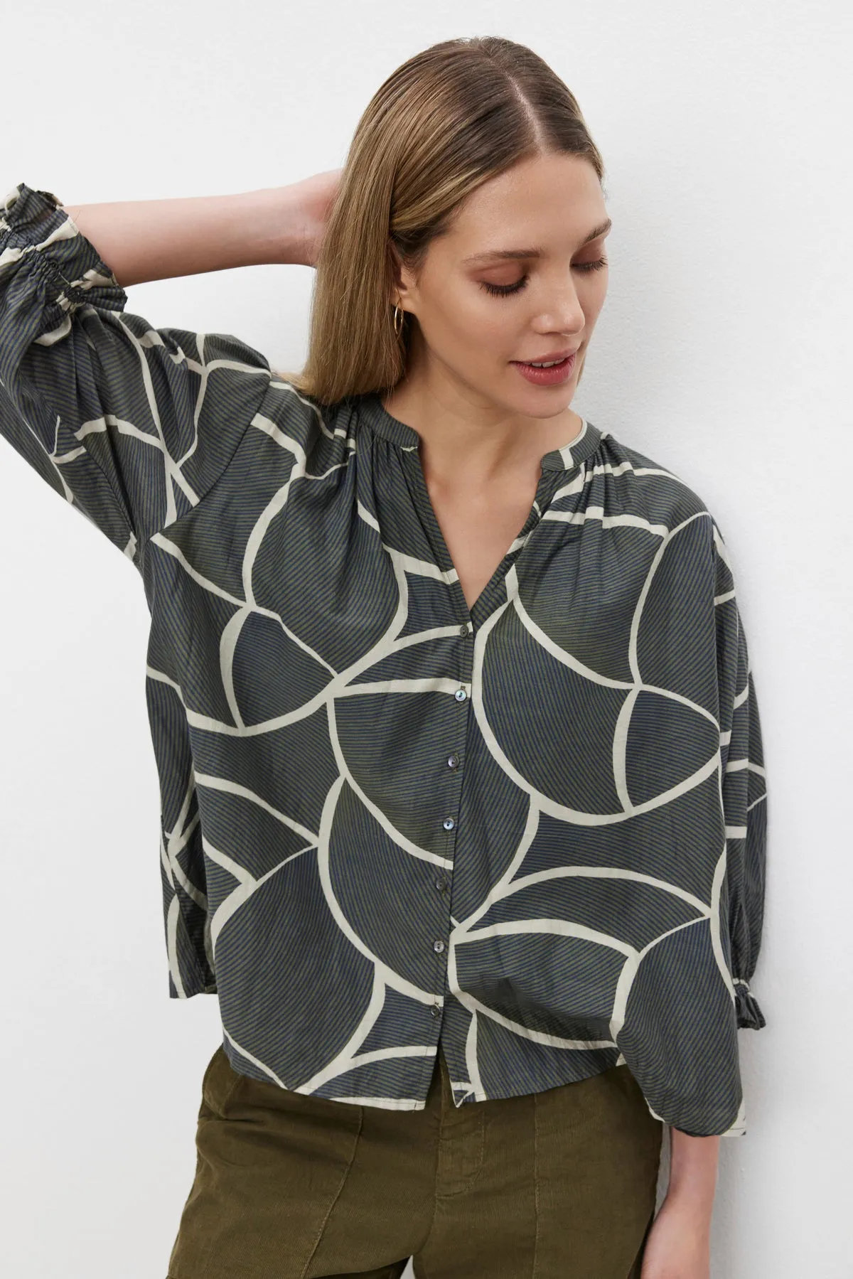 BETTY PRINTED SILK COTTON VOILE TOP