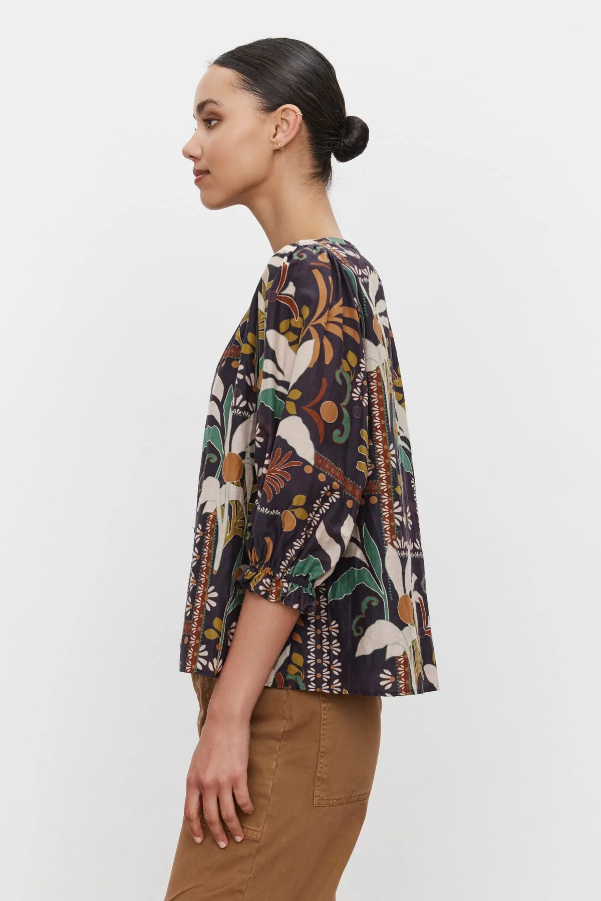 BETTY PRINTED SILK COTTON VOILE TOP