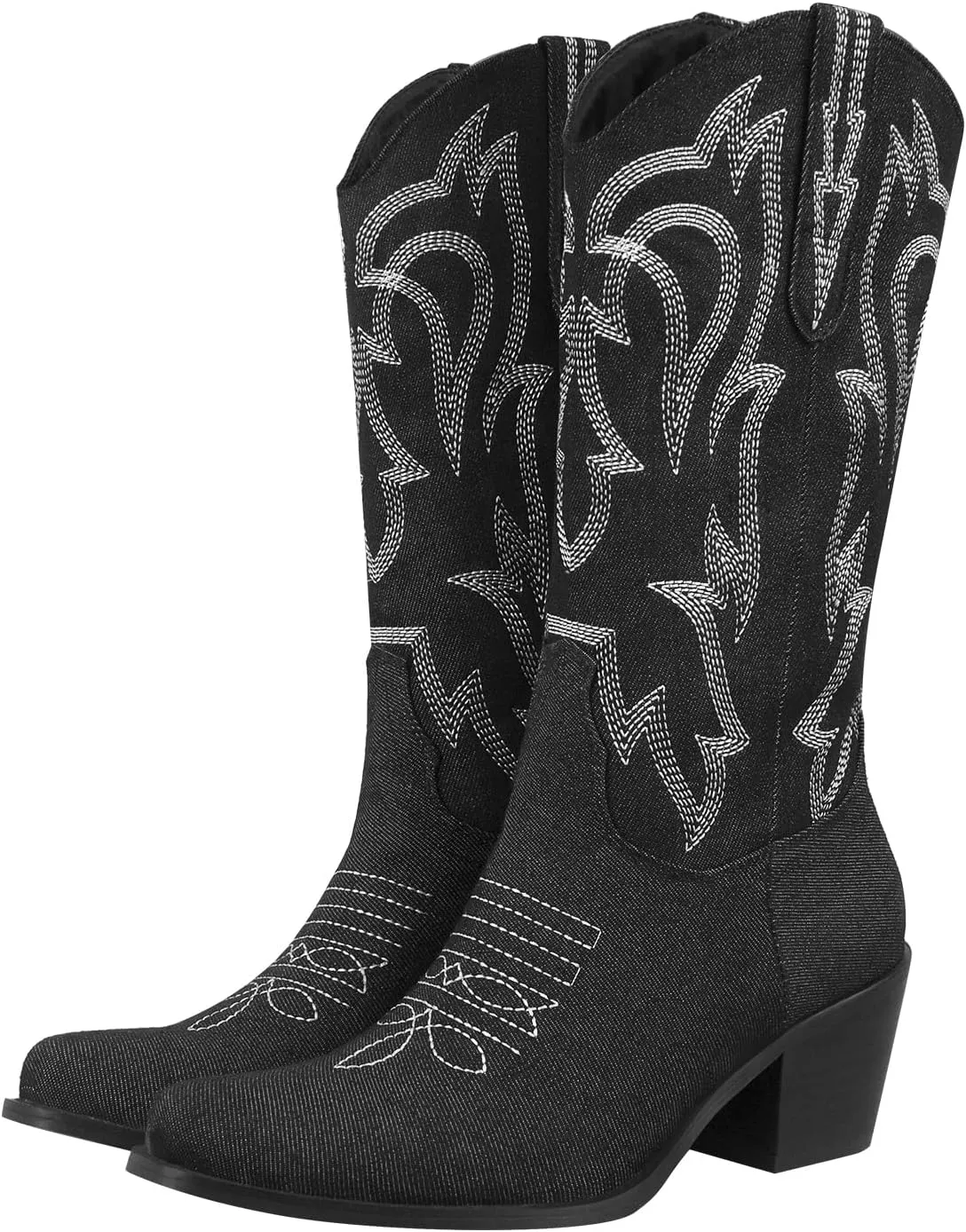 Cowboy Cowgirl Boots for Women Knee High Denim Boots