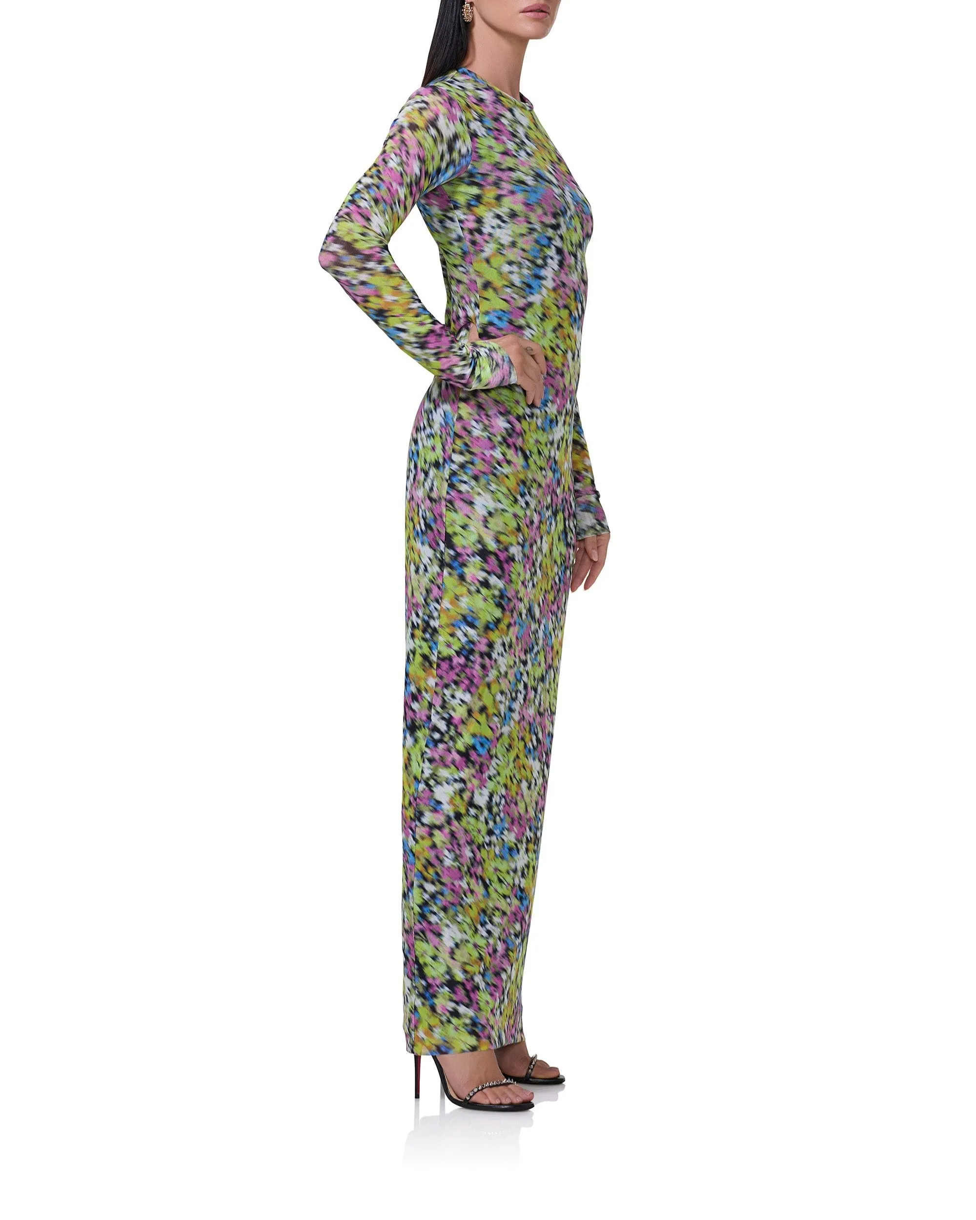 Didi Dress - Olive Blur Floral