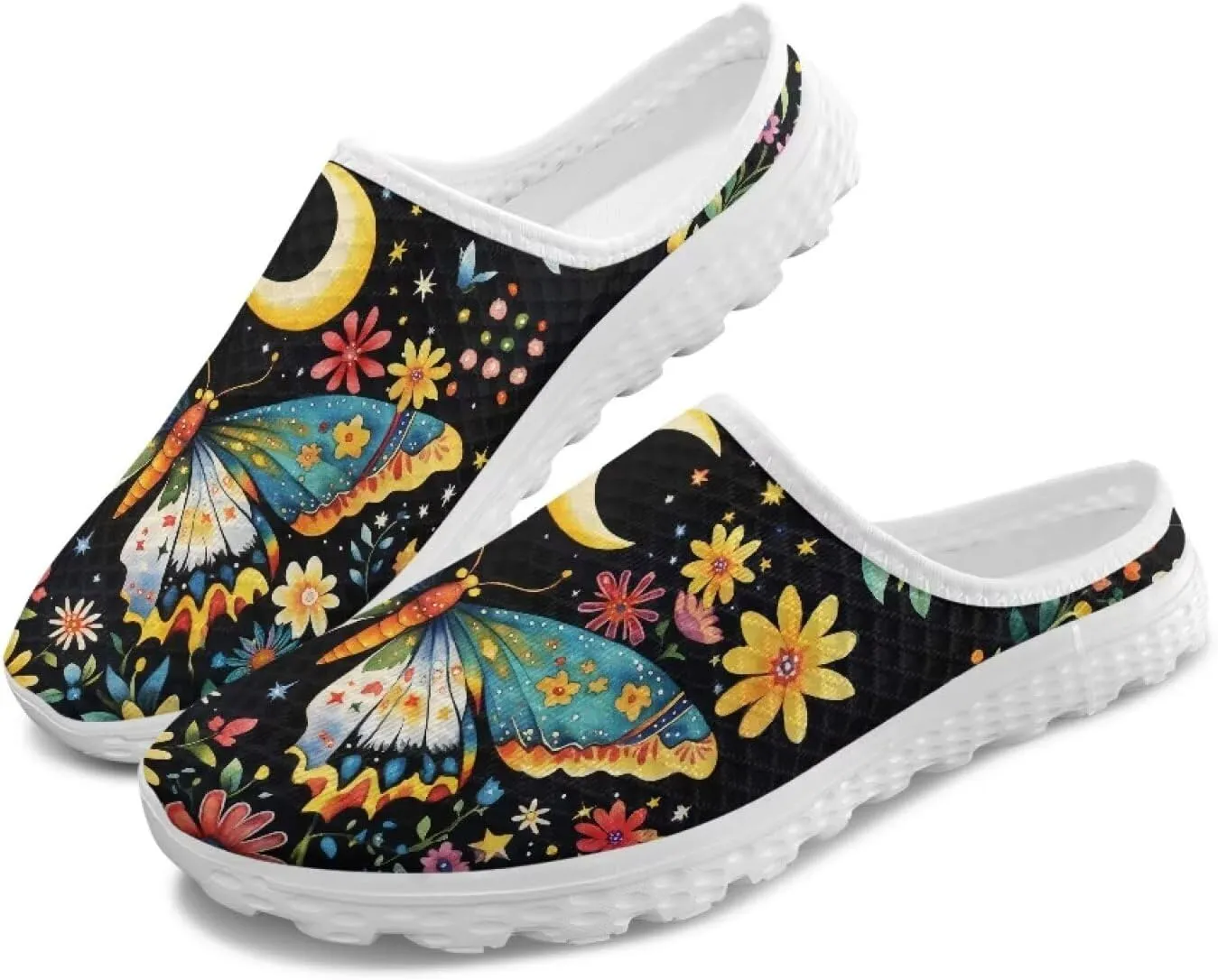 Howilath Women's Mule Shoes Casual Slip on Half Shoes with Arch Support Breathable Walking Mules Sneakers Sandals US Size 6-13.5