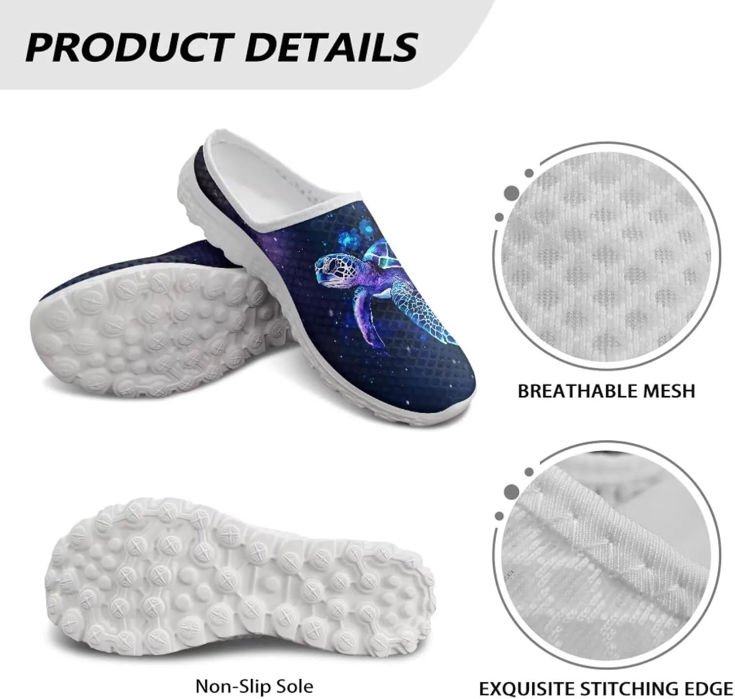 Howilath Women's Mule Shoes Casual Slip on Half Shoes with Arch Support Breathable Walking Mules Sneakers Sandals US Size 6-13.5