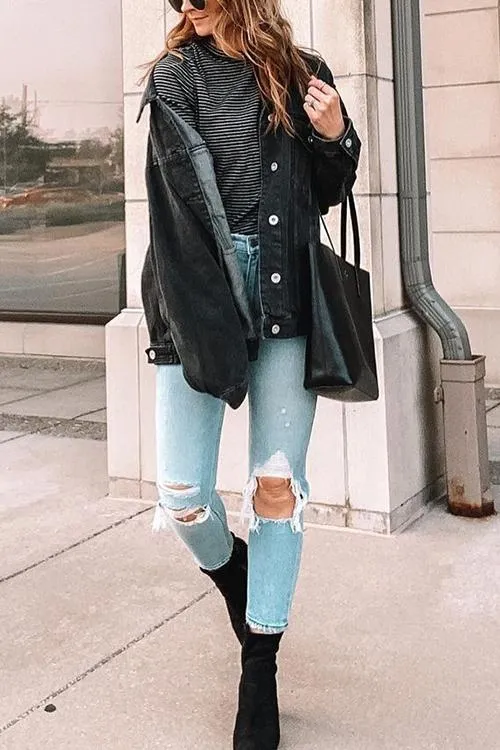 Purpdrank - Pockets Button Denim Jackets